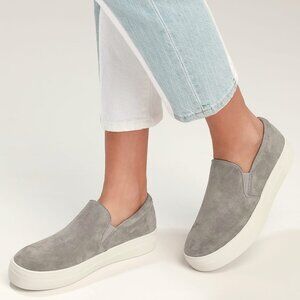 Steve Madden Gills Grey Suede Leather Sneakers